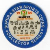 1984 7-Eleven Super Star Sports Coins: Central Region #XXI E Ted Simmons Back