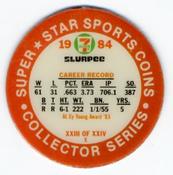 1984 7-Eleven Super Star Sports Coins: Central Region #XXIII E LaMarr Hoyt Back