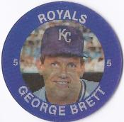 1985 7-Eleven Super Star Sports Coins: Central Region #II PJ George Brett Front