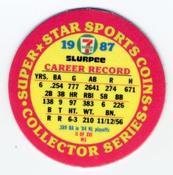 1987 7-Eleven Super Star Sports Coins: Chicago Region #II WS Jody Davis Back