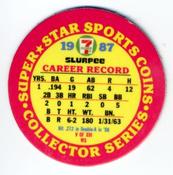 1987 7-Eleven Super Star Sports Coins: Chicago Region #V WS Dave Cochrane Back