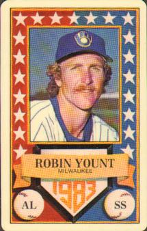 1983 Perma-Graphics All-Star Credit Cards #9 Robin Yount Front
