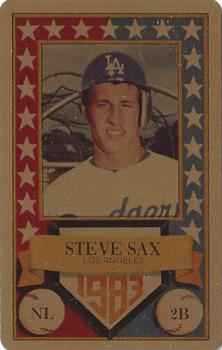 1983 Perma-Graphics All-Star Credit Cards - Gold #15 Steve Sax Front