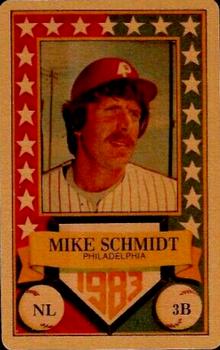 1983 Perma-Graphics All-Star Credit Cards - Gold #16 Mike Schmidt Front