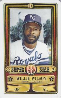 1983 Perma-Graphics Super Stars Credit Cards #33 Willie Wilson Front
