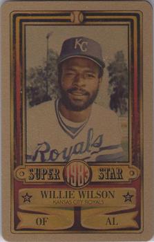1983 Perma-Graphics Super Stars Credit Cards - Gold #33 Willie Wilson Front