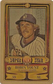 1983 Perma-Graphics Super Stars Credit Cards - Gold #36 Robin Yount Front