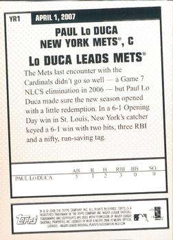 2008 Topps - Year in Review #YR1 Paul Lo Duca Back
