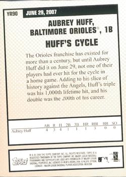 2008 Topps - Year in Review #YR90 Aubrey Huff Back