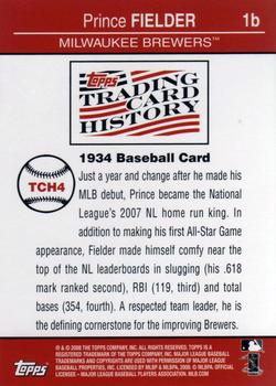 2008 Topps - Trading Card History #TCH4 Prince Fielder Back