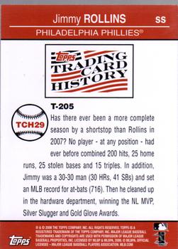 2008 Topps - Trading Card History #TCH29 Jimmy Rollins Back