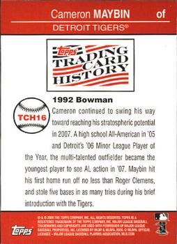 2008 Topps - Trading Card History #TCH16 Cameron Maybin Back