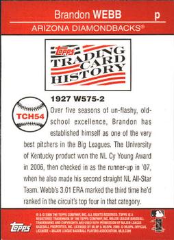 2008 Topps - Trading Card History #TCH54 Brandon Webb Back