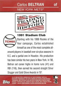 2008 Topps - Trading Card History #TCH60 Carlos Beltran Back