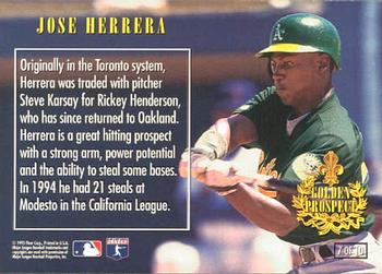 1996 Ultra - Golden Prospects (Series One) #7 Jose Herrera Back