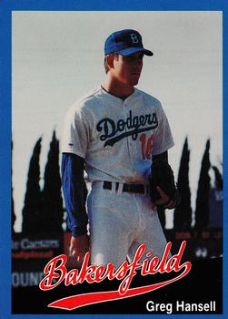 1991 Cal League Bakersfield Dodgers #17 Greg Hansell Front