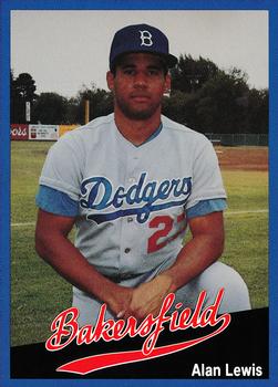 1991 Cal League Bakersfield Dodgers #9 Alan Lewis Front