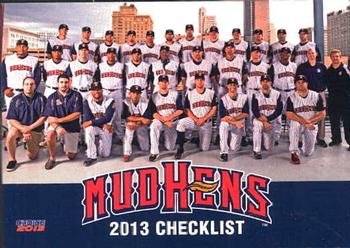 2013 Choice Toledo Mud Hens #1 Team Checklist Front