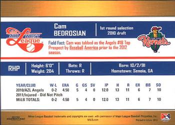 2012 Grandstand Midwest League Top Prospects #NNO Cam Bedrosian Back