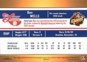 2012 Grandstand Midwest League Top Prospects #NNO Ben Wells Back