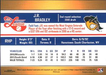 2012 Grandstand Midwest League Top Prospects #NNO J.R. Bradley Back