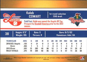 2012 Grandstand Midwest League Top Prospects #NNO Kaleb Cowart Back