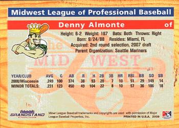 2009 Grandstand Midwest League Top Prospects #NNO Denny Almonte Back