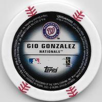 2013 Topps MLB Chipz #NNO Gio Gonzalez Back