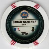 2013 Topps MLB Chipz #NNO Johan Santana Back