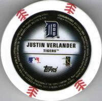 2013 Topps MLB Chipz #NNO Justin Verlander Back