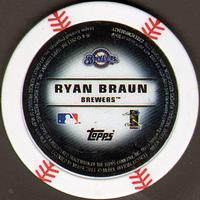 2013 Topps MLB Chipz #NNO Ryan Braun Back