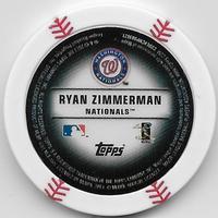 2013 Topps MLB Chipz #NNO Ryan Zimmerman Back