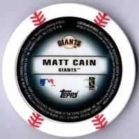 2013 Topps MLB Chipz #NNO Matt Cain Back