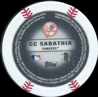 2013 Topps MLB Chipz #NNO CC Sabathia Back