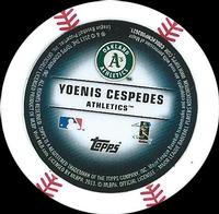 2013 Topps MLB Chipz #NNO Yoenis Cespedes Back