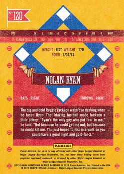 2013 Panini Hometown Heroes #120 Nolan Ryan Back