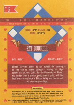 2013 Panini Hometown Heroes #6 Pat Burrell Back