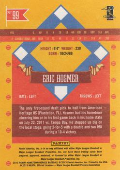 2013 Panini Hometown Heroes #99 Eric Hosmer Back