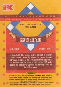 2013 Panini Hometown Heroes #216 Kevin Seitzer Back