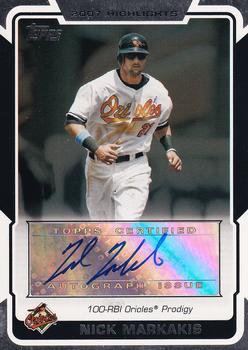 2008 Topps - 2007 Highlights Autographs #HA-NM Nick Markakis Front