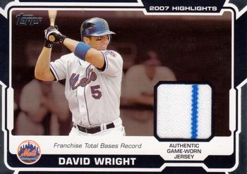 2008 Topps - 2007 Highlights Relics #HR-DW David Wright Front