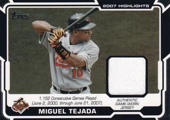 2008 Topps - 2007 Highlights Relics #HR-MT Miguel Tejada Front
