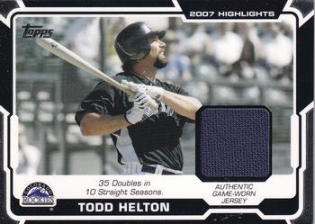 2008 Topps - 2007 Highlights Relics #HR-TH Todd Helton Front
