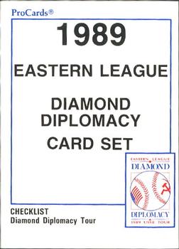 1989 ProCards Eastern League Diamond Diplomacy #DD1 Checklist Front