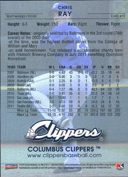 2012 Choice Columbus Clippers #28 Chris Ray Back