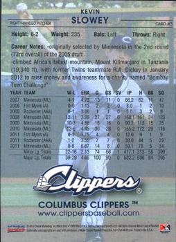 2012 Choice Columbus Clippers #31 Kevin Slowey Back