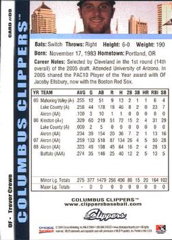 2009 Choice Columbus Clippers #9 Trevor Crowe Back
