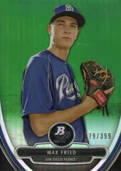 2013 Bowman Platinum - Chrome Prospects Green Refractors #BPCP55 Max Fried Front