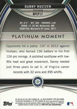 2013 Bowman Platinum - Chrome Prospects Purple Refractors #BPCP17 Danny Hultzen Back