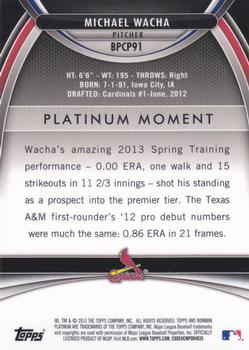 2013 Bowman Platinum - Chrome Prospects X-Fractors #BPCP91 Michael Wacha Back